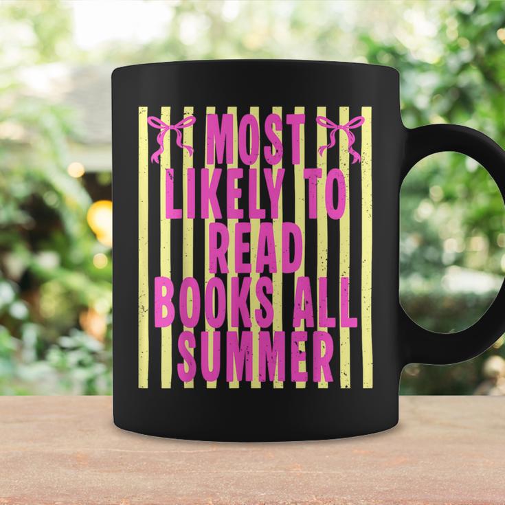 Coquette Striped Most Likely To Read Books All Summer Graphic Print Coffee Mug Gifts ideas Coquette Striped Most Likely To Read Books All Summer Graphic Print Coffee Mug Gifts ideas
