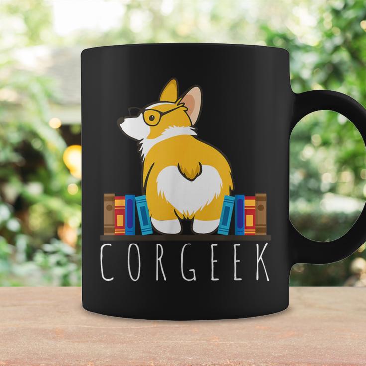 Corgi Corgeek Book Nerd Geek Dog Shirt T-Shirt Graphic Print Coffee Mug Gifts ideas
