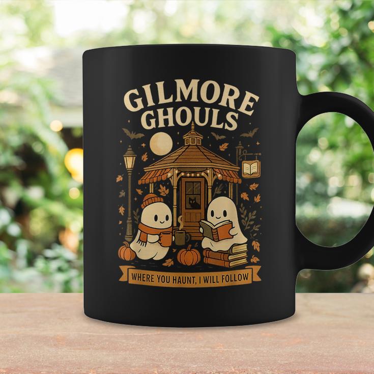 Cozy Ghouls Bookish Halloween Gazebo Scene Graphic Print Coffee Mug Gifts ideas