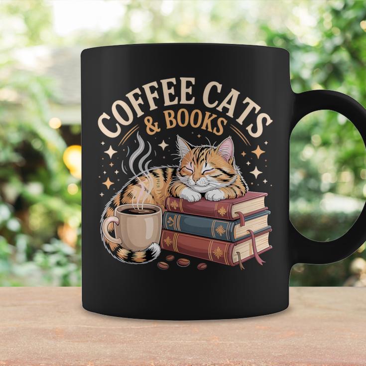 Cozy Reading Cat Coffee And Books Lover Artwork Graphic Print Coffee Mug Gifts ideas