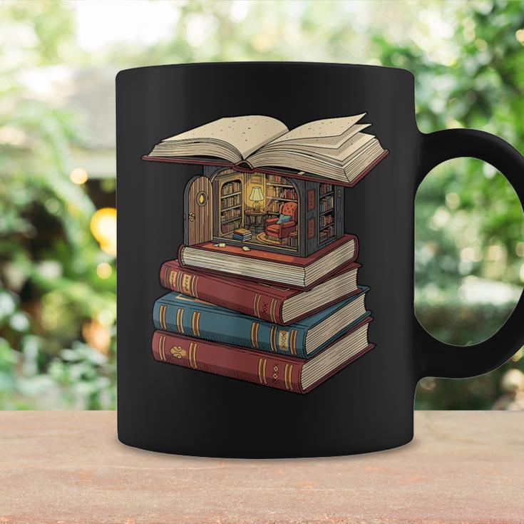 Cozy Reading Nook Between Books Book Lover Aesthetic Graphic Print Coffee Mug Gifts ideas