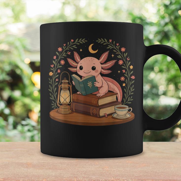 Cute Axolotl Reading Books Cozy Bookworm Graphic Print Coffee Mug Gifts ideas