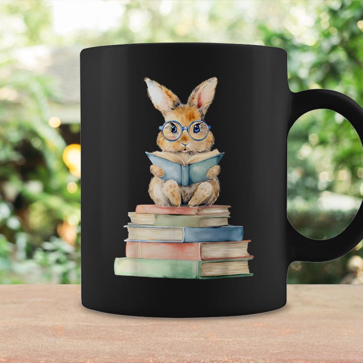 Cute Bunny Reading Book Back To School Easter Graphic Print Coffee Mug Gifts ideas