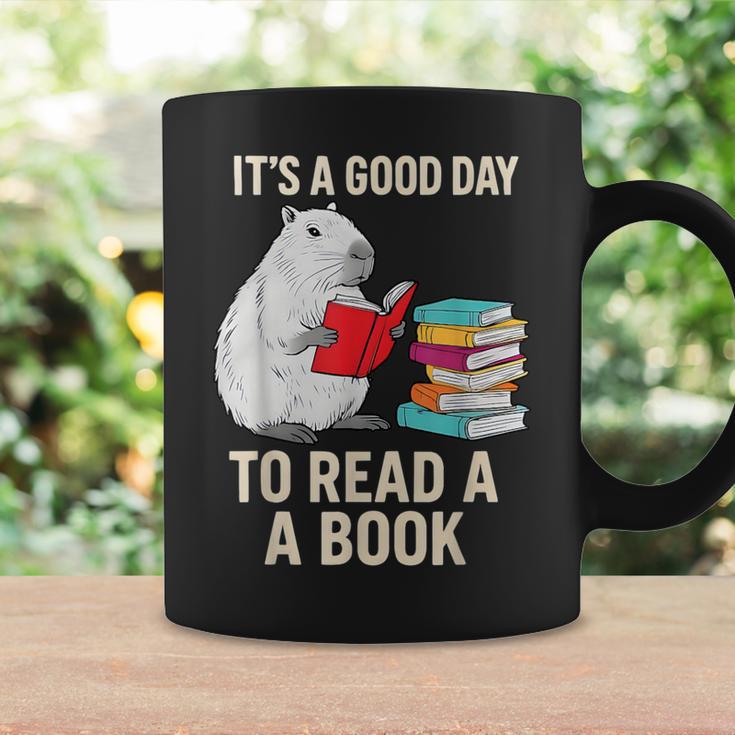 Cute Capybara It's a Good Day To Read a Book World Book Day Graphic Print Coffee Mug Gifts ideas