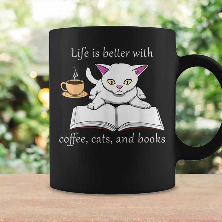 Cute Cat Book Reading Coffee Graphic Print Coffee Mug Gifts ideas