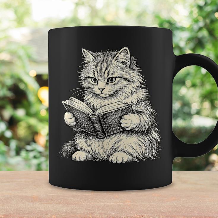 Cute Cat Reading Book Classic Bookworm Animal Pet Lover Graphic Print Coffee Mug Gifts ideas
