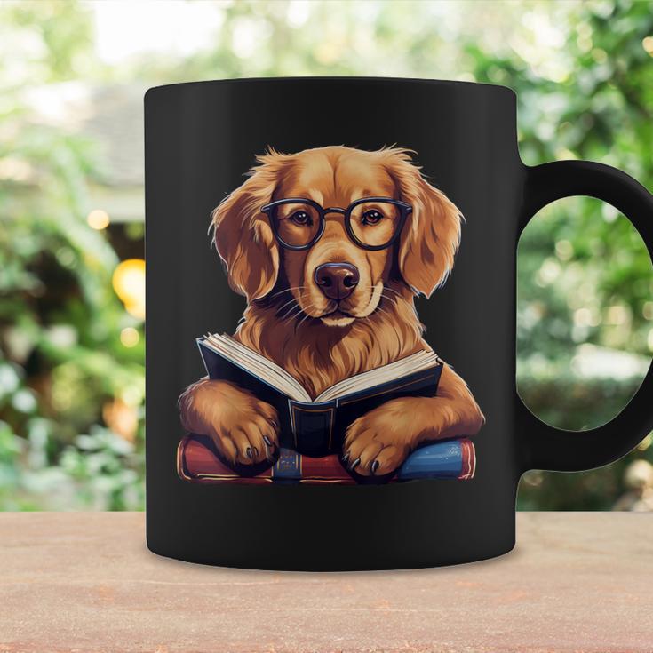 Cute Dog Golden Retriever Reading Book Graphic Print Coffee Mug Gifts ideas