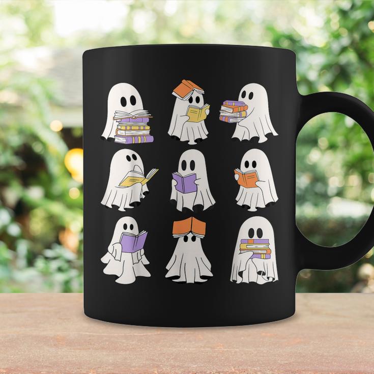 Cute Ghost Reading Books Teacher Halloween Reading Men Women Kids Graphic Print Coffee Mug Gifts ideas