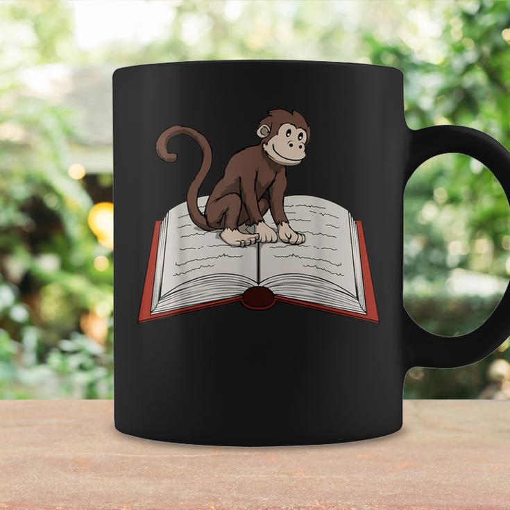 Cute Monkey Reading Books Literature Nature Graphic Print Coffee Mug Gifts ideas