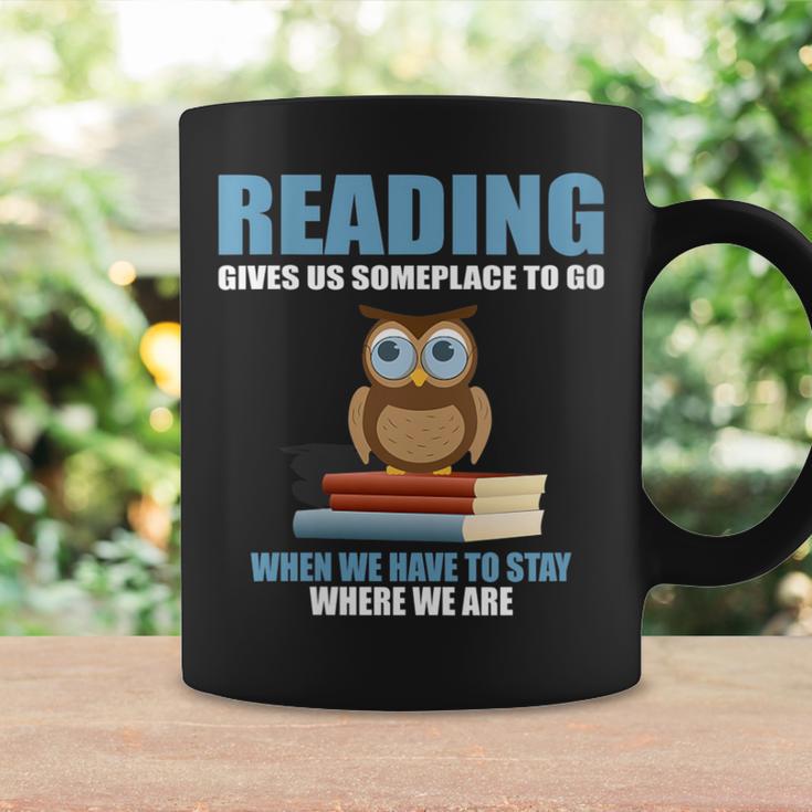 Cute Owl Reading Book Lover Positive Saying Graphic Print Coffee Mug Gifts ideas