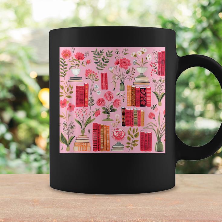 Cute Pink Book Pattern Book Lover Graphic Print Coffee Mug Gifts ideas