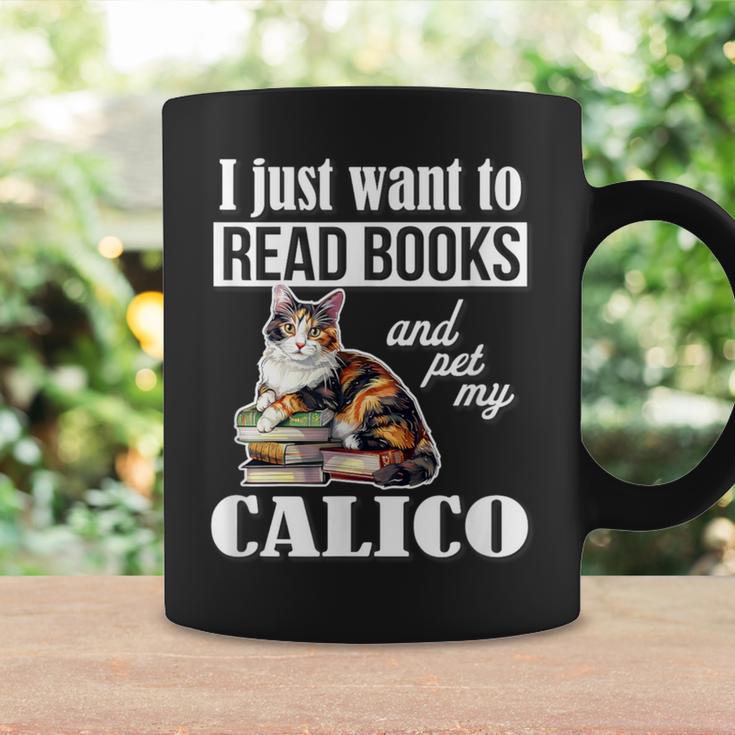 Cute Read Books Calico Cat Lover For Men Women Girls Kids Graphic Print Coffee Mug Gifts ideas