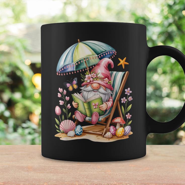 Cute Summer Relaxing Gnome Art For Book Lovers Graphic Print Coffee Mug Gifts ideas