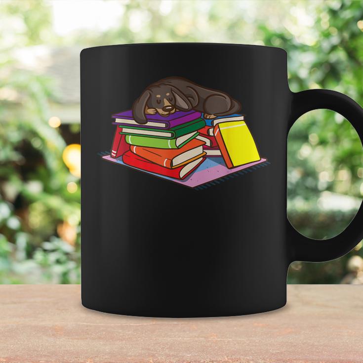 Dachshund Book Reading Lovers Bookworm Girls Teachers Graphic Print Coffee Mug Gifts ideas
