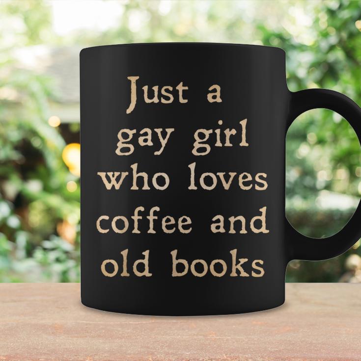 Dark Academia Aesthetic Gay Girl Who Loves Coffee And Books Graphic Print Coffee Mug Gifts ideas