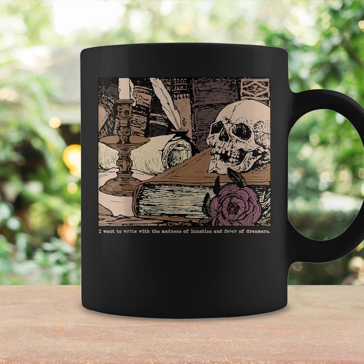 Dark Academia Aesthetic Skull Writer Authors Book Lover Graphic Print Coffee Mug Gifts ideas Dark Academia Aesthetic Skull Writer Authors Book Lover Graphic Print Coffee Mug Gifts ideas