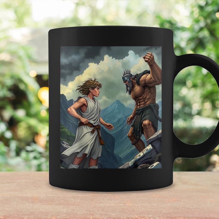 David And Goliath Bible Book Of Samuel King David Comic Graphic Print Coffee Mug Gifts ideas David And Goliath Bible Book Of Samuel King David Comic Graphic Print Coffee Mug Gifts ideas