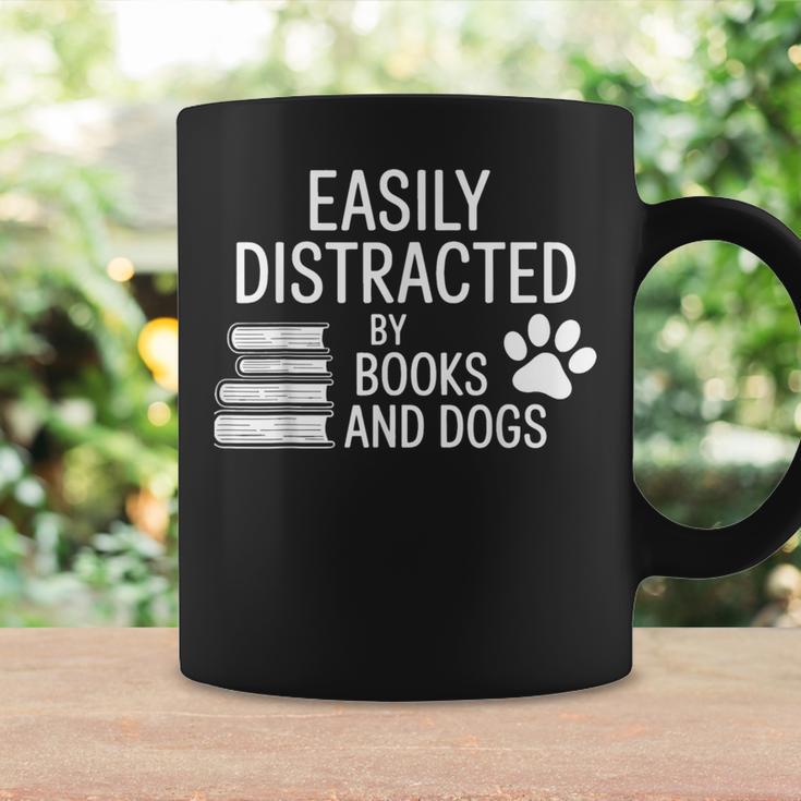 Dog Lovers Easily Distracted By Books And Dogs Bookworm Graphic Print Coffee Mug Gifts ideas