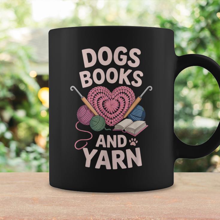 Dogs Books And Yarn Crocheter Crocheting Graphic Print Coffee Mug Gifts ideas
