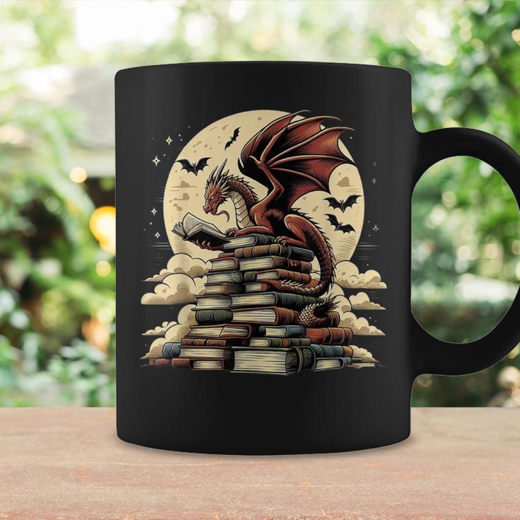 Dragon Reading a Book Dragons And Books Lover Bookworm Graphic Print Coffee Mug Gifts ideas