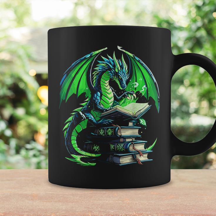 Dragon Reading Books Bookworm Graphic Print Coffee Mug Gifts ideas