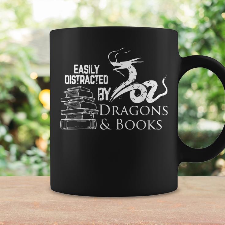 Dragons And Books Dragon Lover Bookish Dragon Bookworm Graphic Print Coffee Mug Gifts ideas
