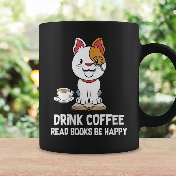 Drink Coffee Read Books Be Happy Nerdy Pet Puppy Owner Graphic Print Coffee Mug Gifts ideas