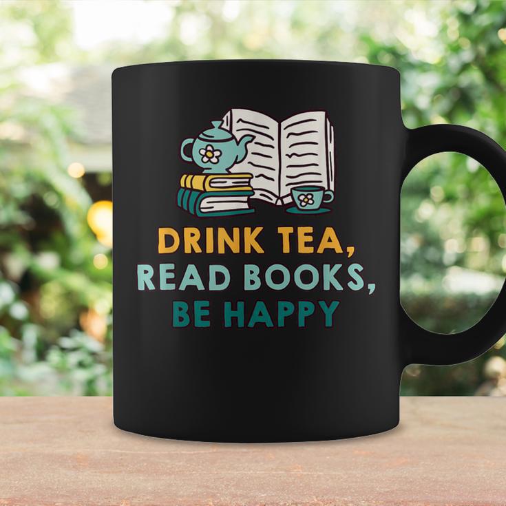 Drink Tea Read Books Be Happy s For Book Lovers Graphic Print Coffee Mug Gifts ideas