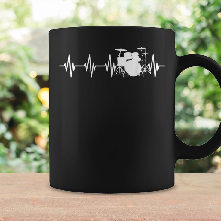 Drums Heartbeat ドラマー&パーカッショニスト音楽愛好家向け コーヒーマグ ギフトのアイデア