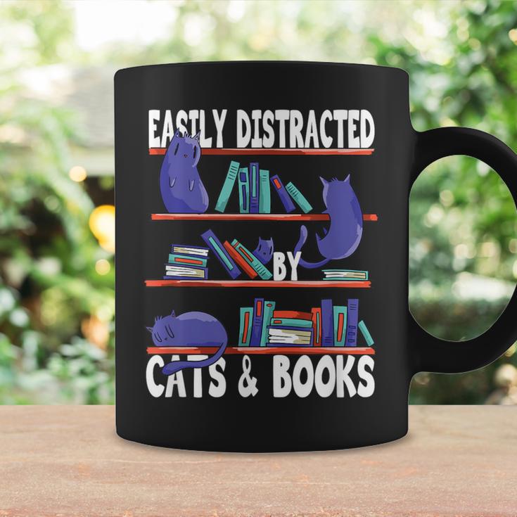 Easily Distracted By Cats And Book Bookworm Cat Lover For Men Women Graphic Print Coffee Mug Gifts ideas Easily Distracted By Cats And Book Bookworm Cat Lover For Men Women Graphic Print Coffee Mug Gifts ideas