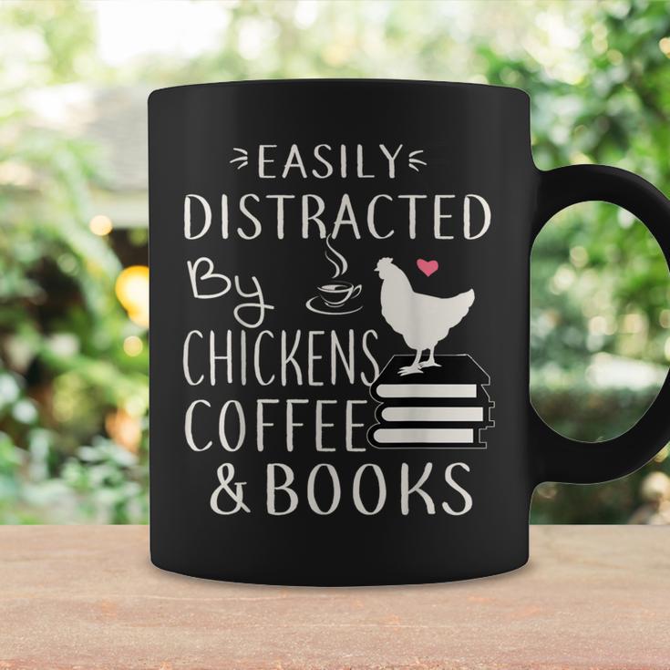 Easily Distracted By Chickens And Coffee And Books Graphic Print Coffee Mug Gifts ideas Easily Distracted By Chickens And Coffee And Books Graphic Print Coffee Mug Gifts ideas