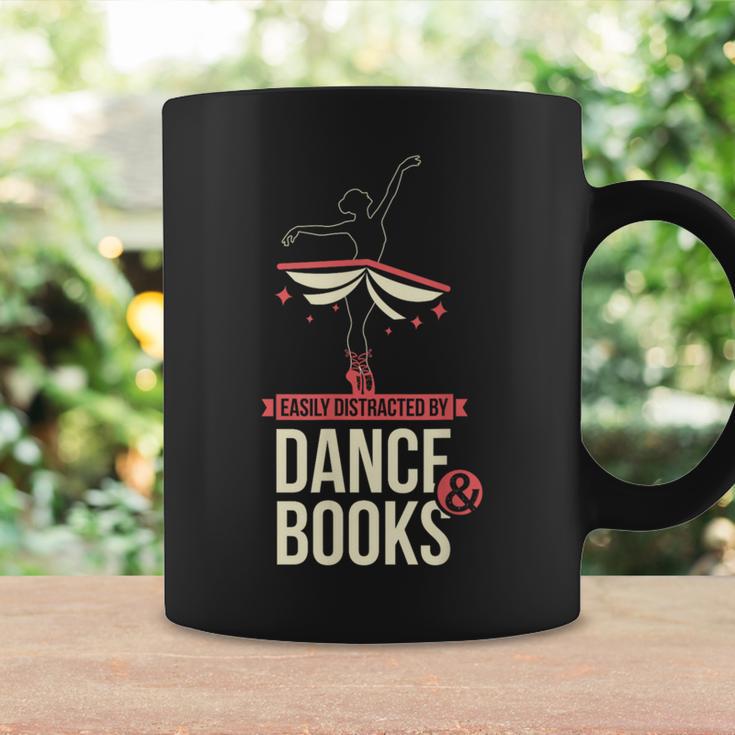 Easily Distracted By Dance And Book I Ballet Book Graphic Print Coffee Mug Gifts ideas