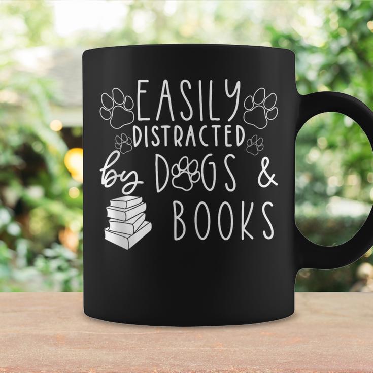Easily Distracted By Dogs & Books Lover Reading Graphic Print Coffee Mug Gifts ideas