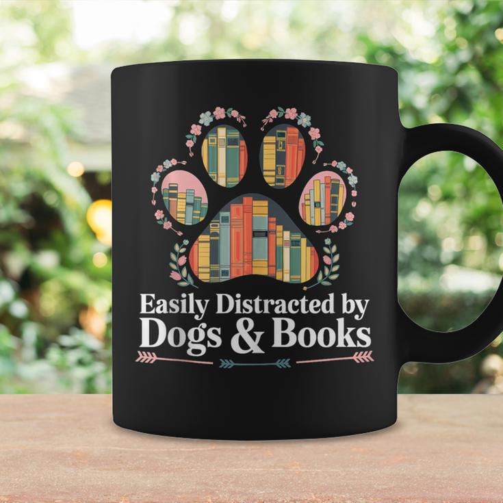 Easily Distracted By Dogs And Books Reading Graphic Print Coffee Mug Gifts ideas