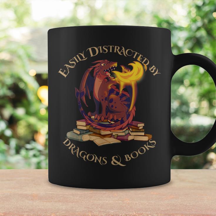 Easily Distracted By Dragons And Books Fire Dragon Graphic Print Coffee Mug Gifts ideas