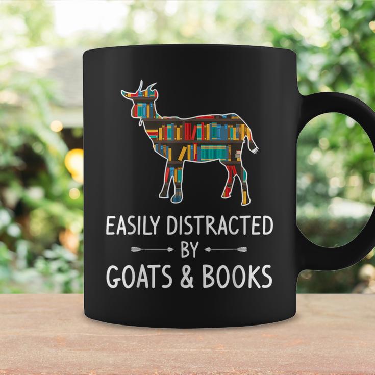 Easily Distracted By Goats & Books Lover Sheep Kid Graphic Print Coffee Mug Gifts ideas
