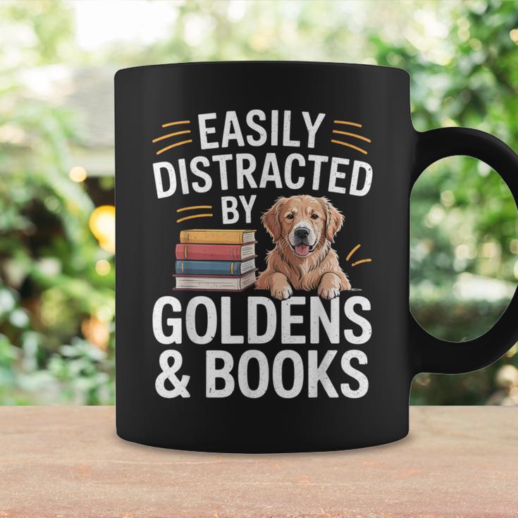 Easily Distracted By Goldens & Books Golden Retriever Dog Graphic Print Coffee Mug Gifts ideas Easily Distracted By Goldens & Books Golden Retriever Dog Graphic Print Coffee Mug Gifts ideas