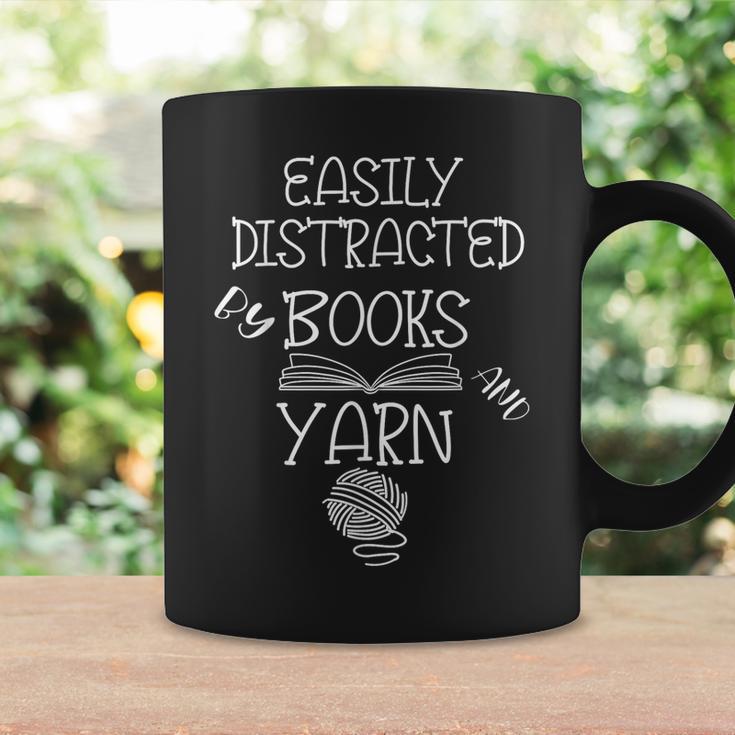 Easily Distracted By Knitting Books And Yarn Quote Reader Graphic Print Coffee Mug Gifts ideas