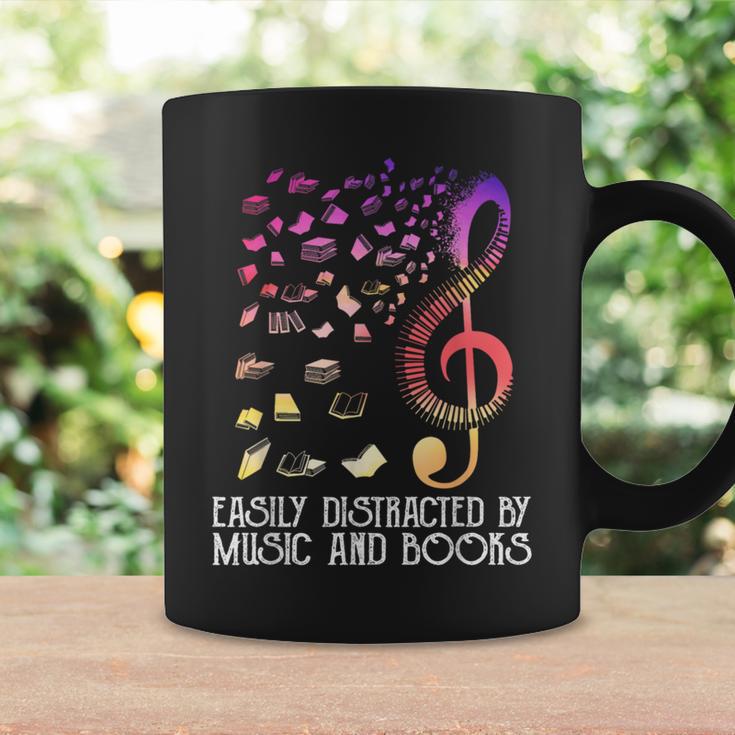 Easily Distracted By Music And Books For Book Lovers Graphic Print Coffee Mug Gifts ideas