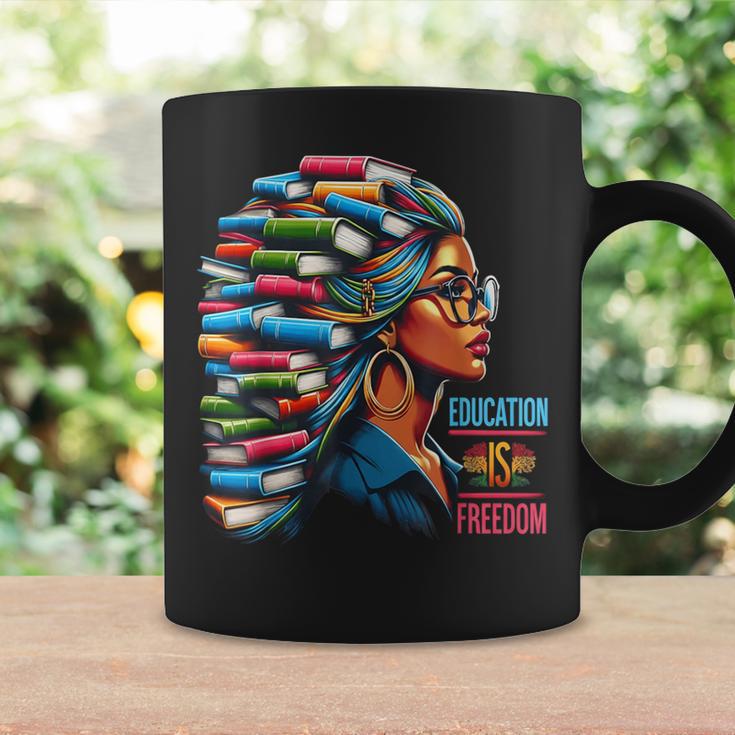 Education Is Freedom Girl Magic Books Hair Graphic Print Coffee Mug Gifts ideas