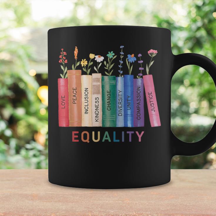 Equality Flower Books Equal Rights Social Justice Feminist Graphic Print Coffee Mug Gifts ideas