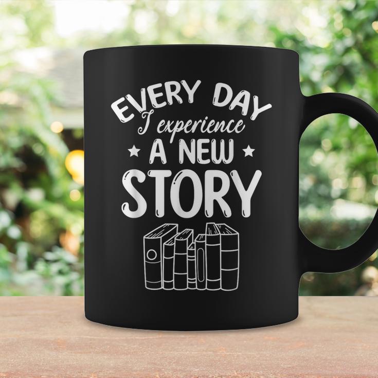 Every Day I Experience A New Story Book Reading Bookworm Graphic Print Coffee Mug Gifts ideas
