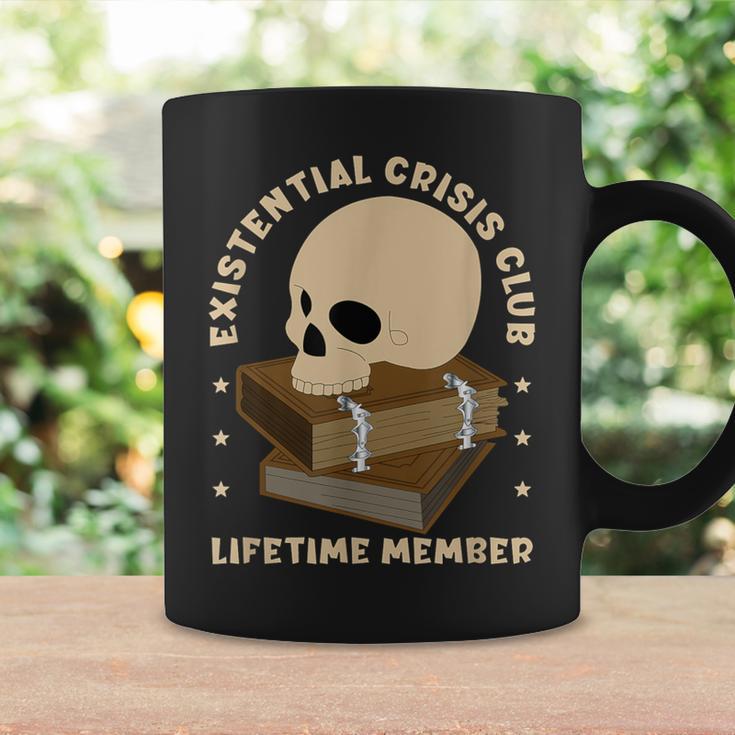 Existential Crisis Club Lifetime Member Skull Books Sarcasm Graphic Print Coffee Mug Gifts ideas Existential Crisis Club Lifetime Member Skull Books Sarcasm Graphic Print Coffee Mug Gifts ideas