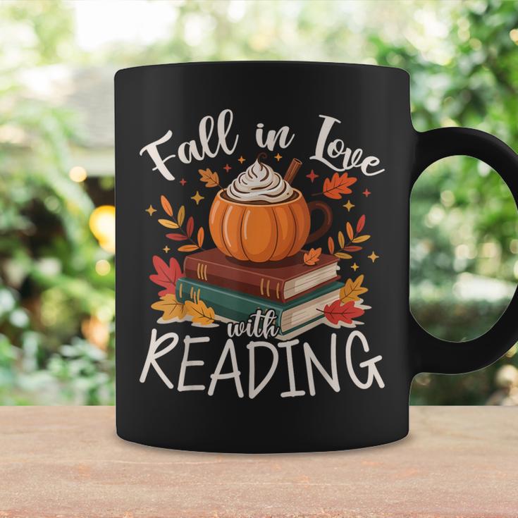 Fall In Love With Reading Autumn Librarian Cute Book Lover Graphic Print Coffee Mug Gifts ideas
