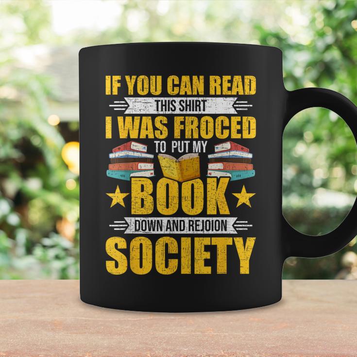 I Was Forced To Put My Book Down Book Lovers Reading Graphic Print Coffee Mug Gifts ideas