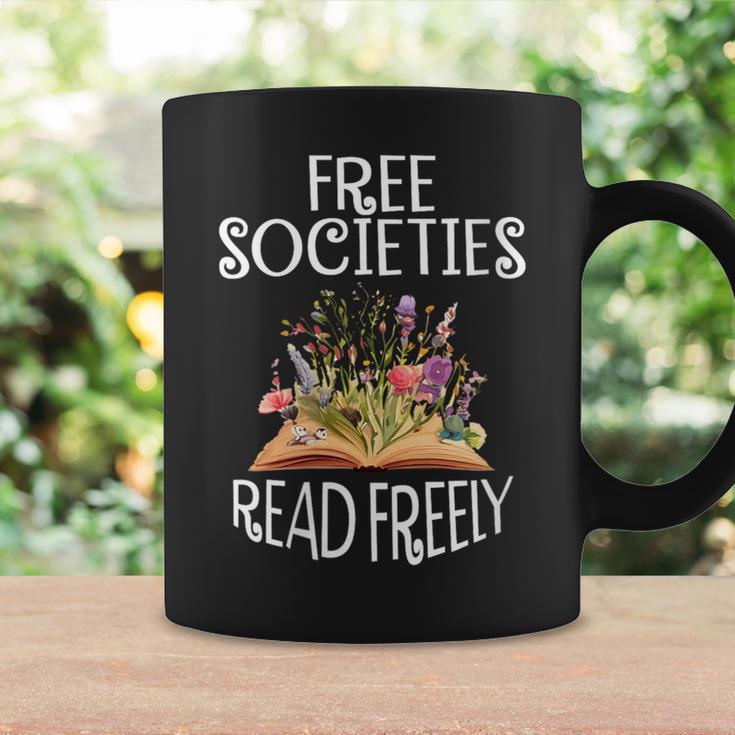 Free Societies Read Freely Bookworm Reading Book Lover Graphic Print Coffee Mug Gifts ideas