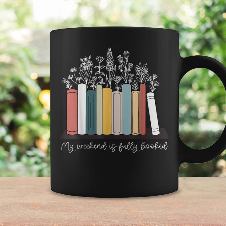 My Weekend Is Fully Booked Book Wildflower Bookish Bookworm Graphic Print Coffee Mug Gifts ideas