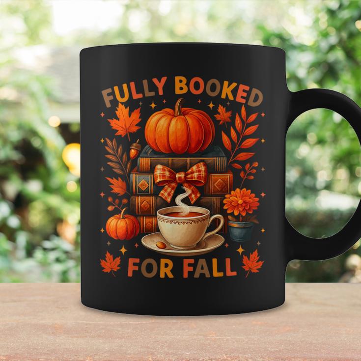 Fully Booked For Fall Books Coffee Leaves Pumpkins Tee Graphic Print Coffee Mug Gifts ideas