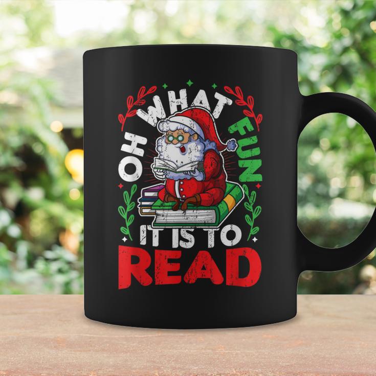 What Fun It Is To Read Books Christmas Santa Reading Books Graphic Print Coffee Mug Gifts ideas