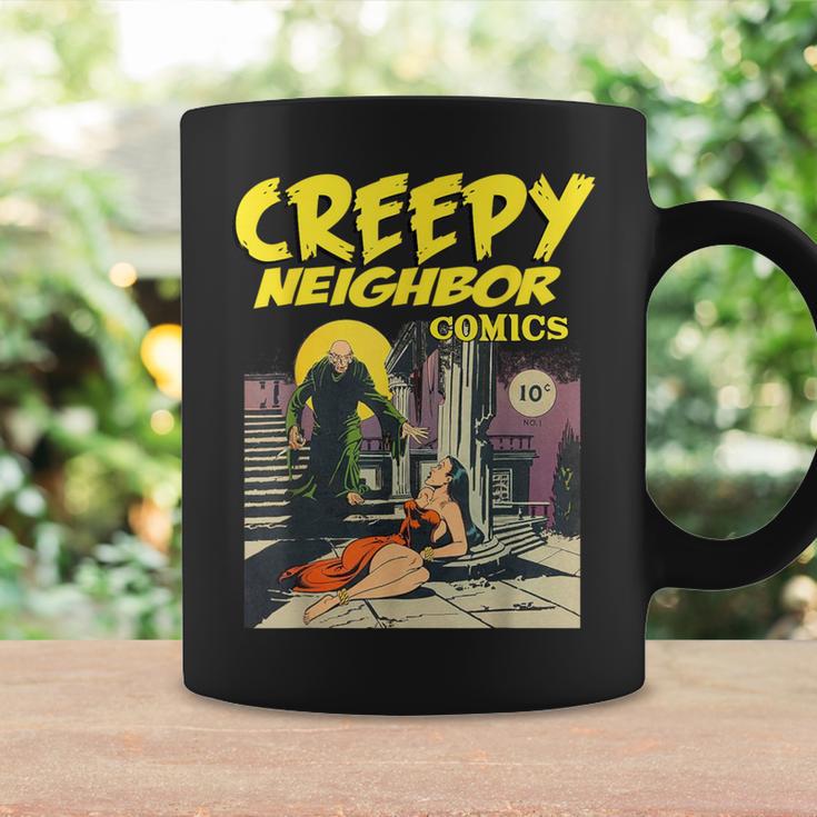FUNNY Creepy Neighbor Comics Parody Horror Comic Book Graphic Print Coffee Mug Gifts ideas